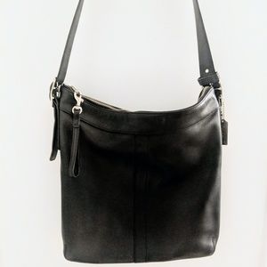 Vintage Coach hobo crosbody black leather bag